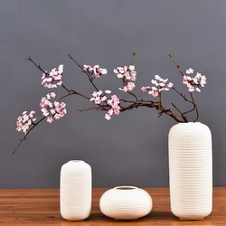 1pcs Artificial Flowers Silk Plum Blossom 87cm Fake Plant Bouquet Asian Style Buddhist Mood Home Wedding Decoration Accessories