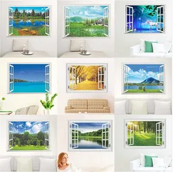 3d vivid window view wall stickers sitting room bedroom decorations sticker mural hot poster home decor decal