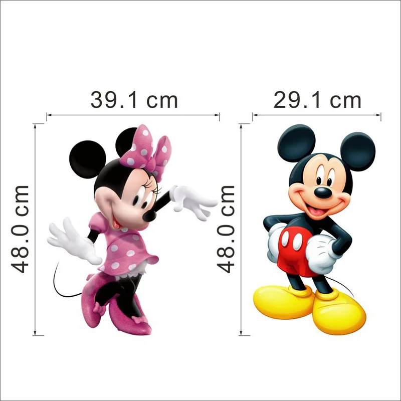 Cartoon Mickey Minnie Mouse Wall Sticker For Kids Room  Vinyl Peel And Stick Baby Princess Bedroom Wallpaper Nursery Wall Decals