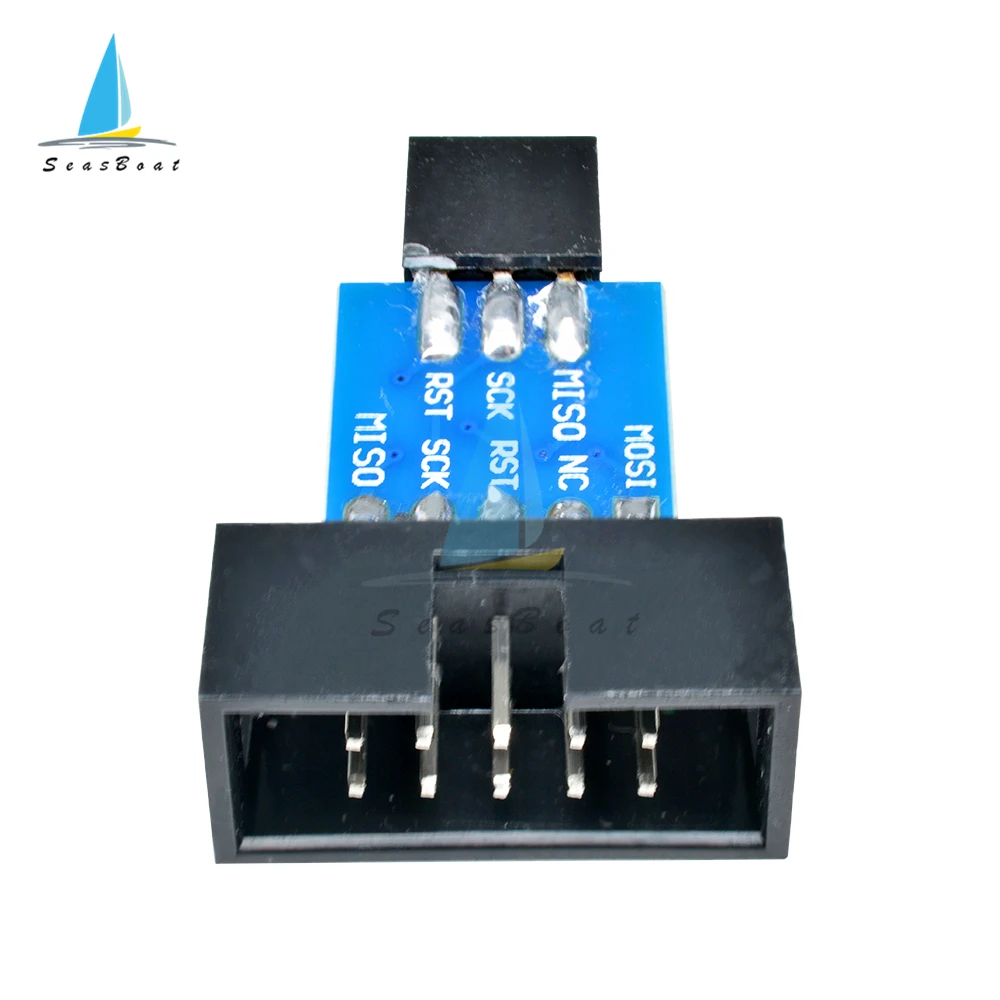 1pcs 10 Pin to 6 Pin Adapter Board for AVRISP MKII USBASP STK500 High Quality