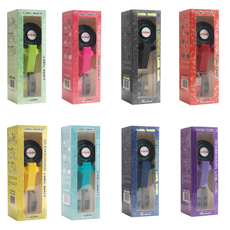

Multicolor Cidy Manual Label Makers for 9Mm 3D Embossing Plastic Label Tapes Mini Handhold Typewriter