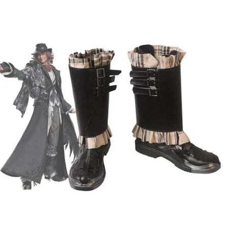 Final Fantasy 15 Ardyn Lucis Caelum Cosplay Boots Shoes Black Men Shoes Costume Customized Accessories Halloween Party Shoes