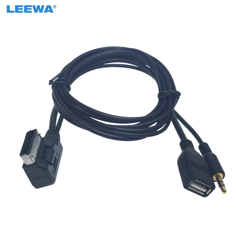 

LEEWA 8X Car Audio Music 3.5mm AUX Cable AMI MDI MMI Interface USB+Charger For Audi A1 A3 A4L A5 A6L A8 Q3 Q5 Q7 TT Wire Adapter