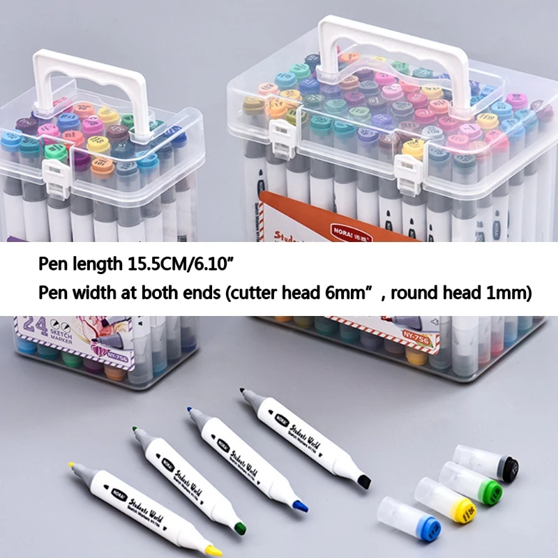 12/24/36/48/60Pcs Marker Pen-Set Aquarell Pinsel Dual Tipps Fineliner Zeichnung Stifte für Erwachsene Kinder Färbung Skizzieren