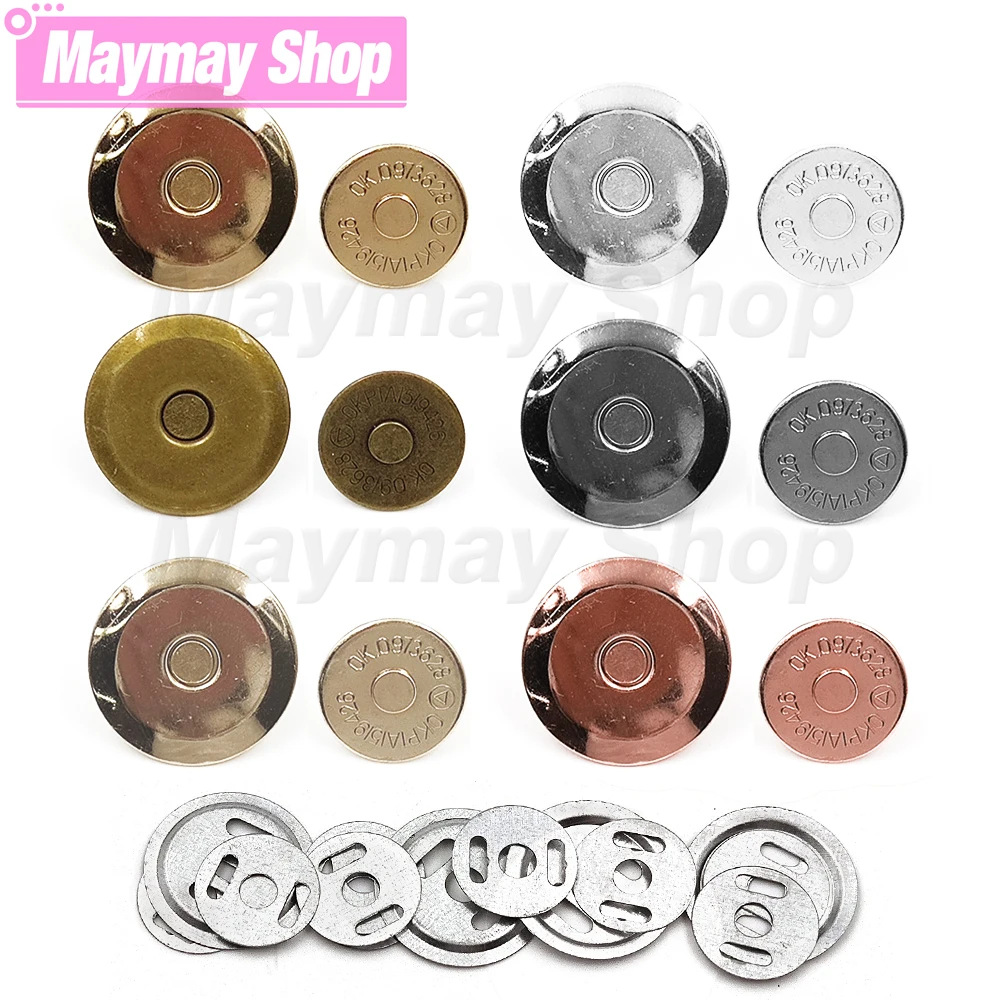 10sets/lot 16mm-20mm Magnetic Buttons Snap Clasp For DIY Sewing Purse Handbag Bag Craft Wallet Parts Accessories Material Buckle