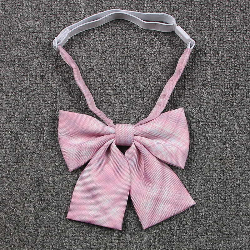 Uniform Bow Tie Pink Plaid Tie Japanese JK Plaid Bow Tie Student Tie Girl Mindfulness Bow Tie Accessories