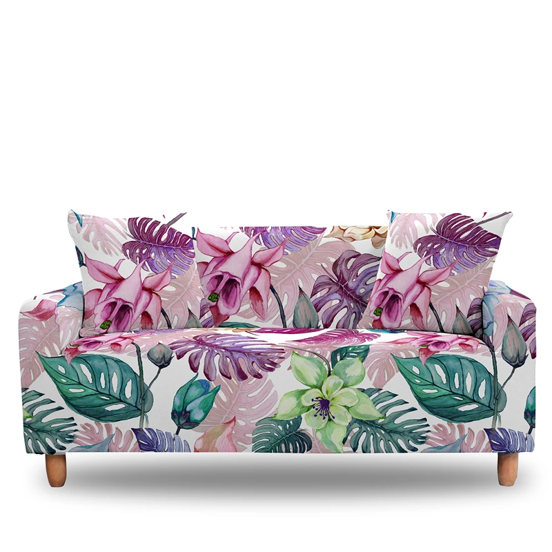 Popular Flowers Sofa Covers For Living Room Sectional Corner Floral Washable Couch Cover Elastic L Shape Slipcover