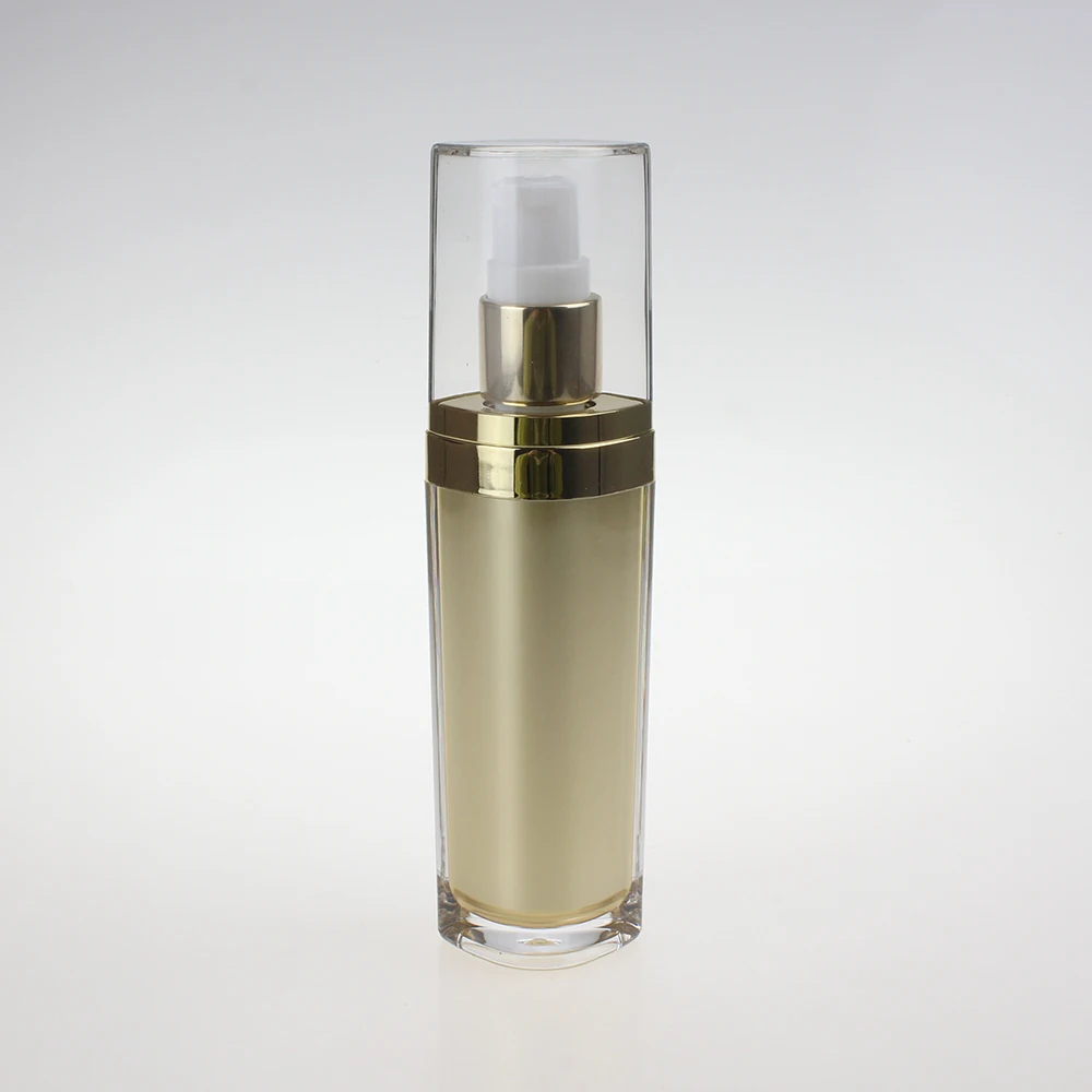 

Gold Plastic Lotion Bottle Cosmetic,30ml Bottle with Clear Cover