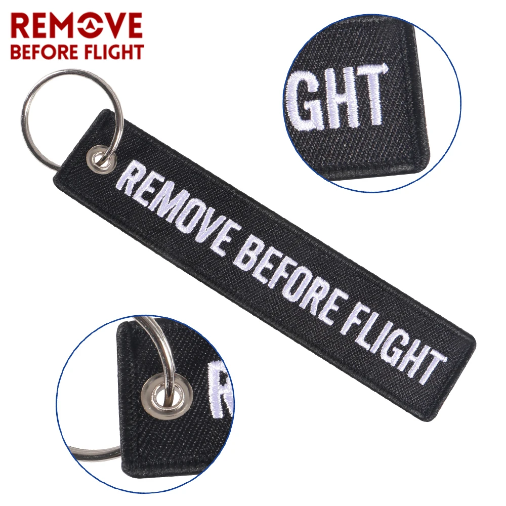 1PCS Pilot Keychains Jewelry Embroidery Remove Before Flight Pilot Key Chain For Aviation Gifts Key Tag Label Fashion Keyrings