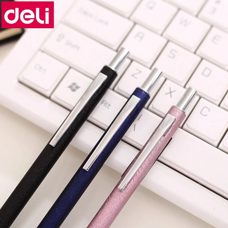 1PCS Deli s709 s710 Mechanical pencil Automatic pencil Diamonds style head 0.5mm 0.7mm HB Metal case pencil random color