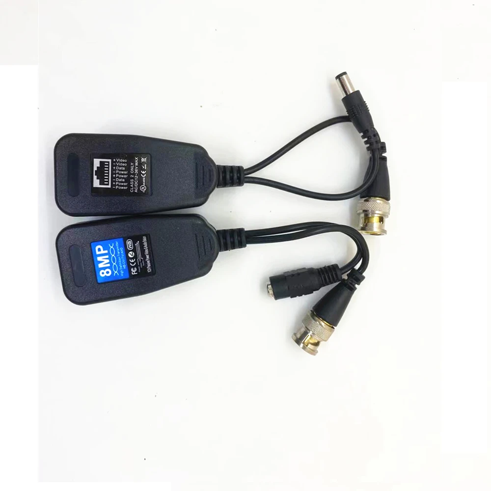 BNC To RJ45 4K 8MP Passive Video Power Balun CCTV Twisted Pair Transceiver For CCTV Camera