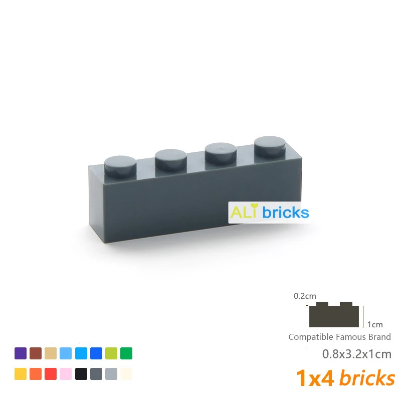 60PCS DIY Building Blocks Thick Figures Bricks 1x4 Dots Educational Creative Size Compatible With Brand Toys for Children 3010