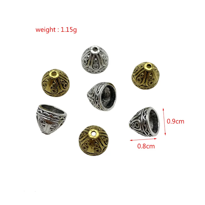 30pcs 8x9mm Metal Zinc Alloy Bead Caps For Jewelry End Receptacle Flower Torus Diy Spaced Apart Accessories Wholesale