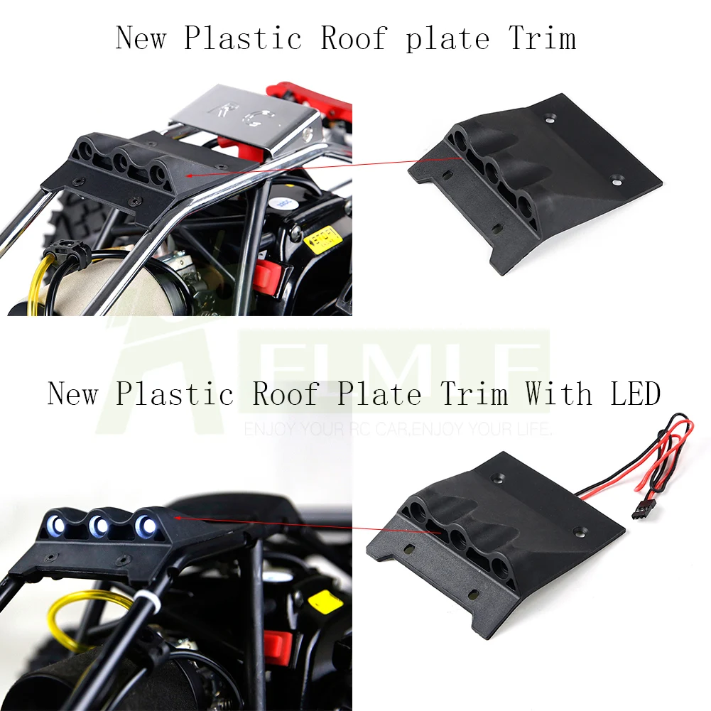 Plastikowa listwa dachowa z zestawem oświetlenia LED pasuje do 1/5 HPI ROFUN ROVAN KM BAJA 5B 5T 5SC RC CAR PARTS