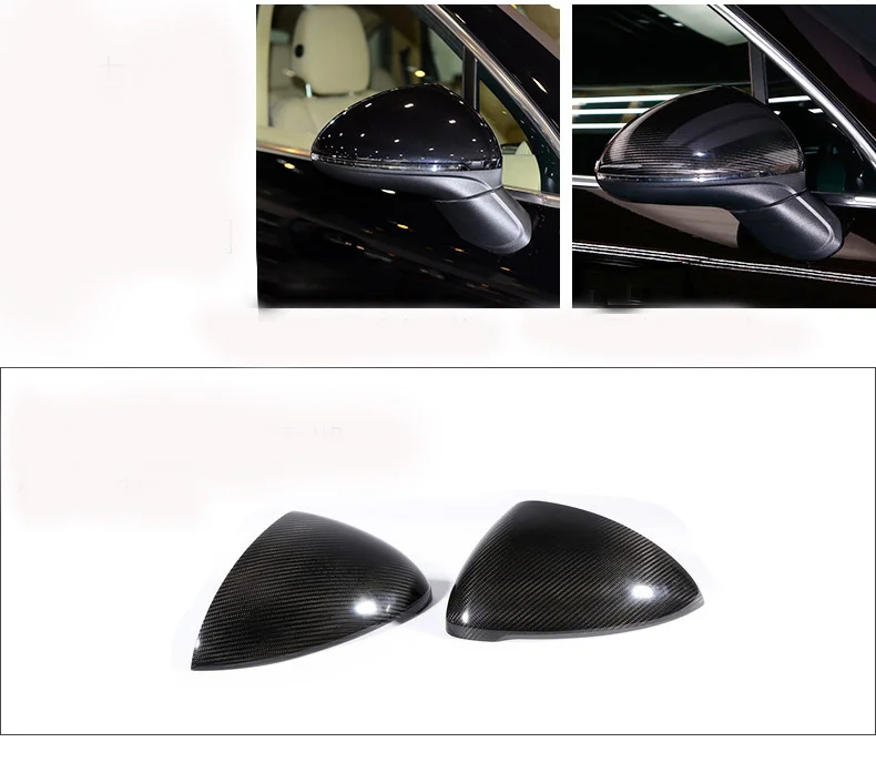 Eosuns Door Side Wing Mirror Chrome Cover Rear View Cap Accessories with Carbon Fiber for Porsche Cayenne 2015-2017