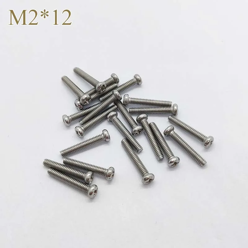 【 M2 * 12 】 304 Rvs Cross Phillips Pan Hoofd Schroef Ronde Bout Kleine Schroef
