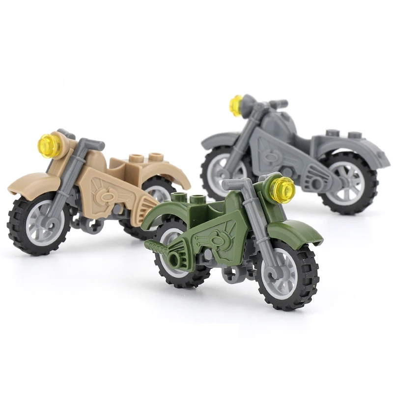 WW2 Military Motorcycle Vehicle Model Building Block Germany Figures Accessories Soldiers Weapons Police SWAT Bricks Kids Toys