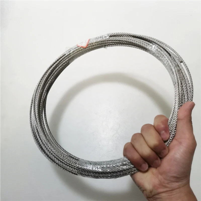 

20Meter 304 Stainless Stee l4mm Steel PVC Coated Flexible Wire Rope soft Cable Transparent Clothesline