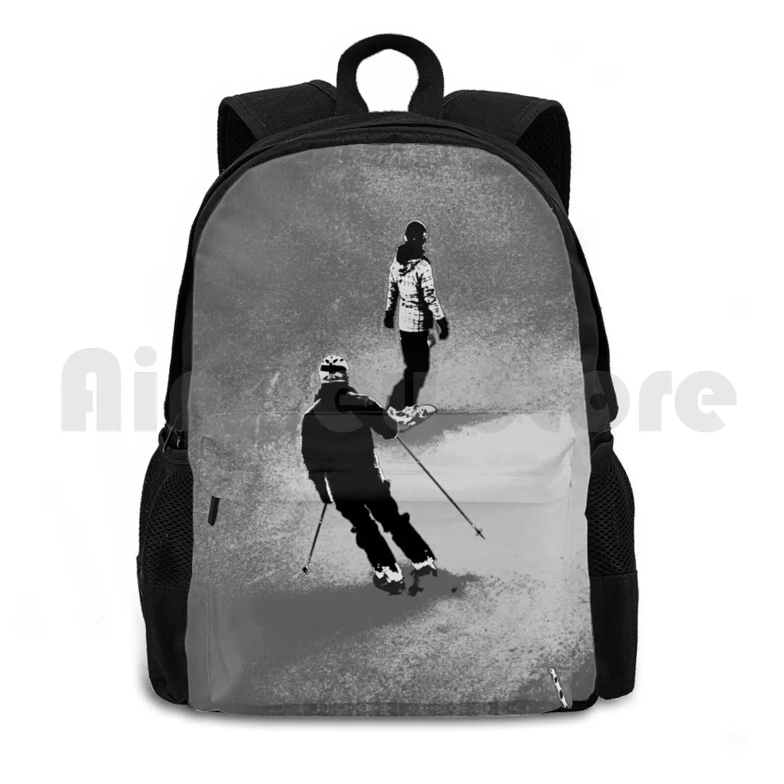 Winter Fun-Skier And Snowboarder Outdoor Hiking Backpack Waterproof Camping Travel Skiing Snowboarding Skier Snowboarder Winter