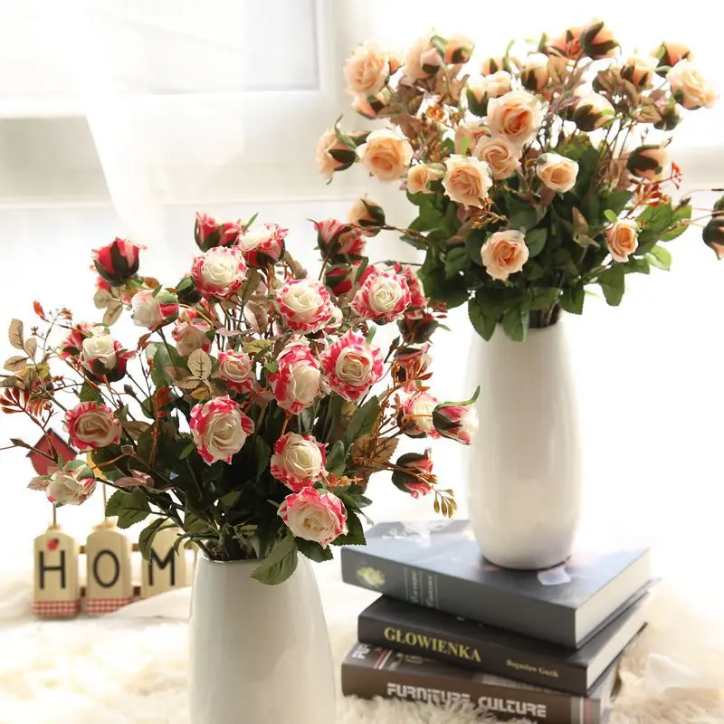 

7pc Rose DIY Party Decoration Vintage Silk Artificial Flower Small Rose Wedding Fake Flower Festival Supplies Home Decor Bouquet