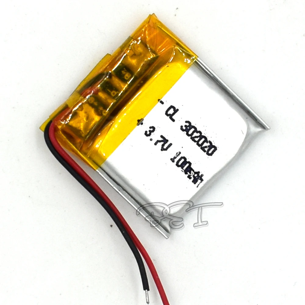 Bateria de lítio recarregável do polímero, gravador de navegação, 3.7v, 302020, 100mAh, 3*20*20mm, 5PCs