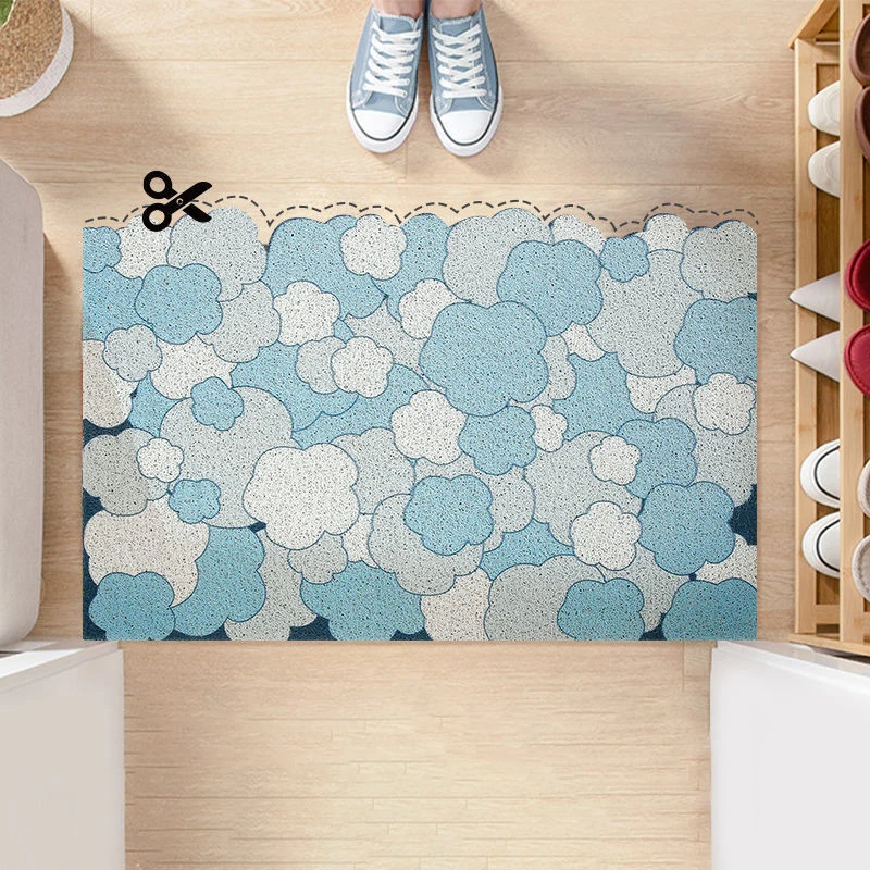 

Cute Cloud Style Home Front Door Mat Kitchen Bath Bedroom Living Room Carpet PVC Anti-slip Mat Custom Hallway Entrance Door Mat