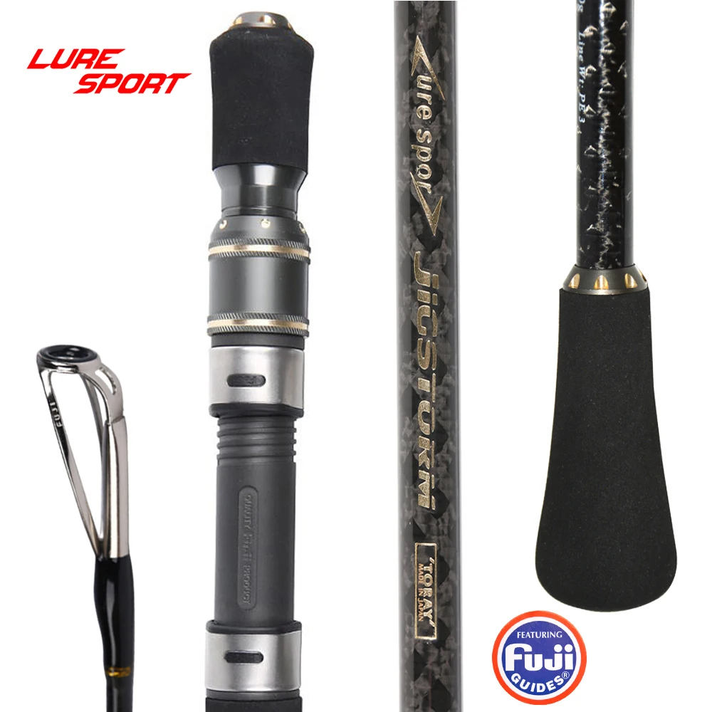 

LURESPORT Slow Jigging Rod 2.1M X Cross carbon FUJI Guides FUJI Reel Seat SpinningCasting 60-260G PE2-4 1.5 section boat rod