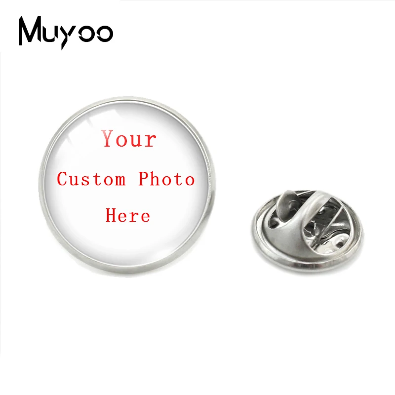 New Arrival Custom Photo Glass Dome Lapel Pin Personalized Picture 16mm Handmade Jewelry Clothing Pins OMG