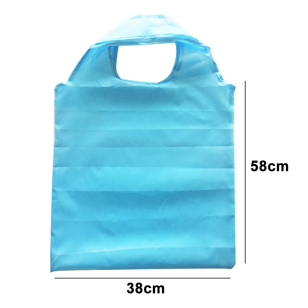 Reusable Tote bag Portable Folding Eco Friendly Nylon Grocery Shopping Bag Foldable Handbag Shopper Tote Pouch Organizer Simple