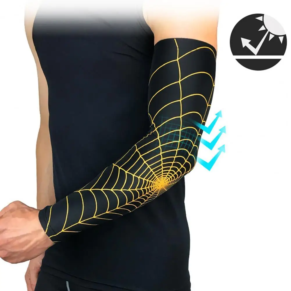 

Fashion Spider Web Pattern Arm Guard Tennis Badminton Sports Elbow Arm Sleeve Pad Brace Sport Equipment Outdoor Accessory