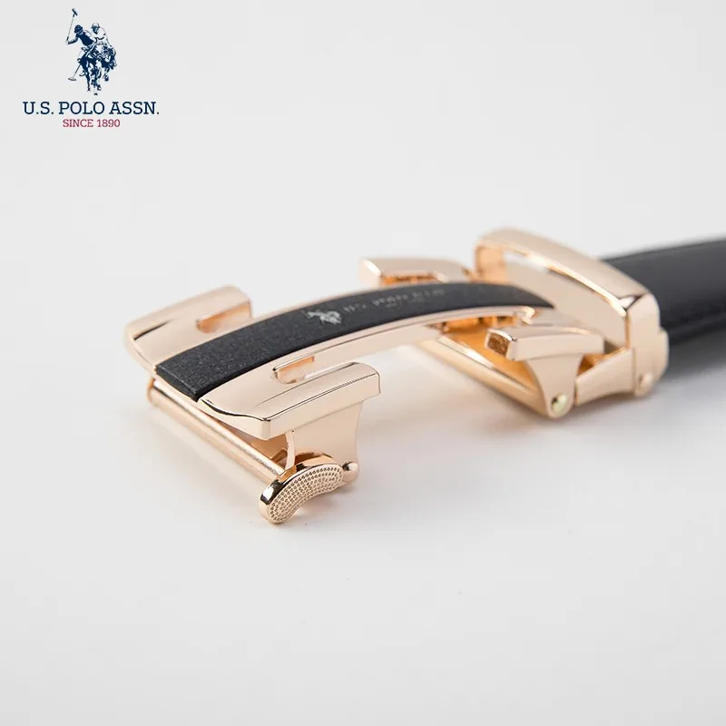 Us Polo Assn Men\'s Cowhide Belt Business Casual Formal Wear Fashion Youth Wild Tide Brand New Gold And Silver Color Belt