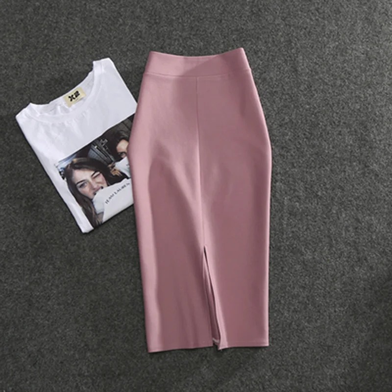 2026 New Women's Pencil Skirts Solid Pur High Waist Slim Fit Girl Summer Office Lady Elastic Female Sexy Tube Faldas PL211