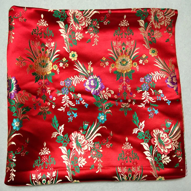 Trandition Red Colorful Flowers Jacquard Brocade Fabric 50x72cm Floral Jacquard Apparel Costume patchwork fabric Upholstery