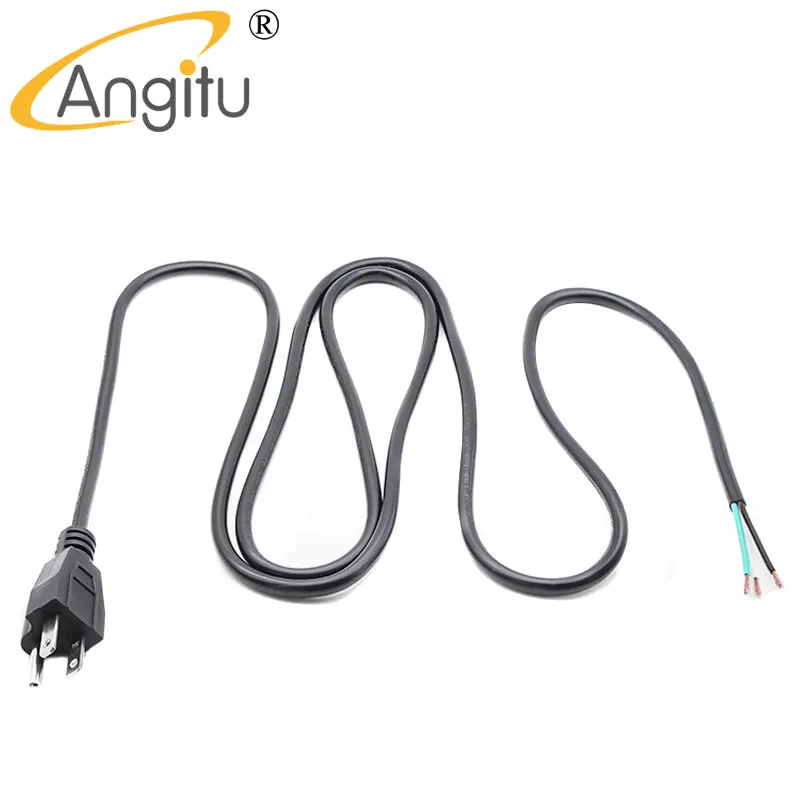 

2M US 3Prong Power Cord Cable One Head 3*1.33 Square USA American Using 3Pin Prong Plug SVT SJT SJTW Computer TV Family Suitable