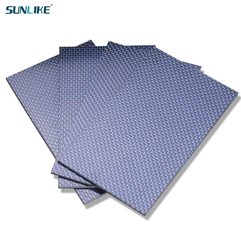 

200x400mm 3k Color Carbon Fiber Board Blue And Silver Thread Woven Smooth Matte Surface Carbon Fiber Sheet