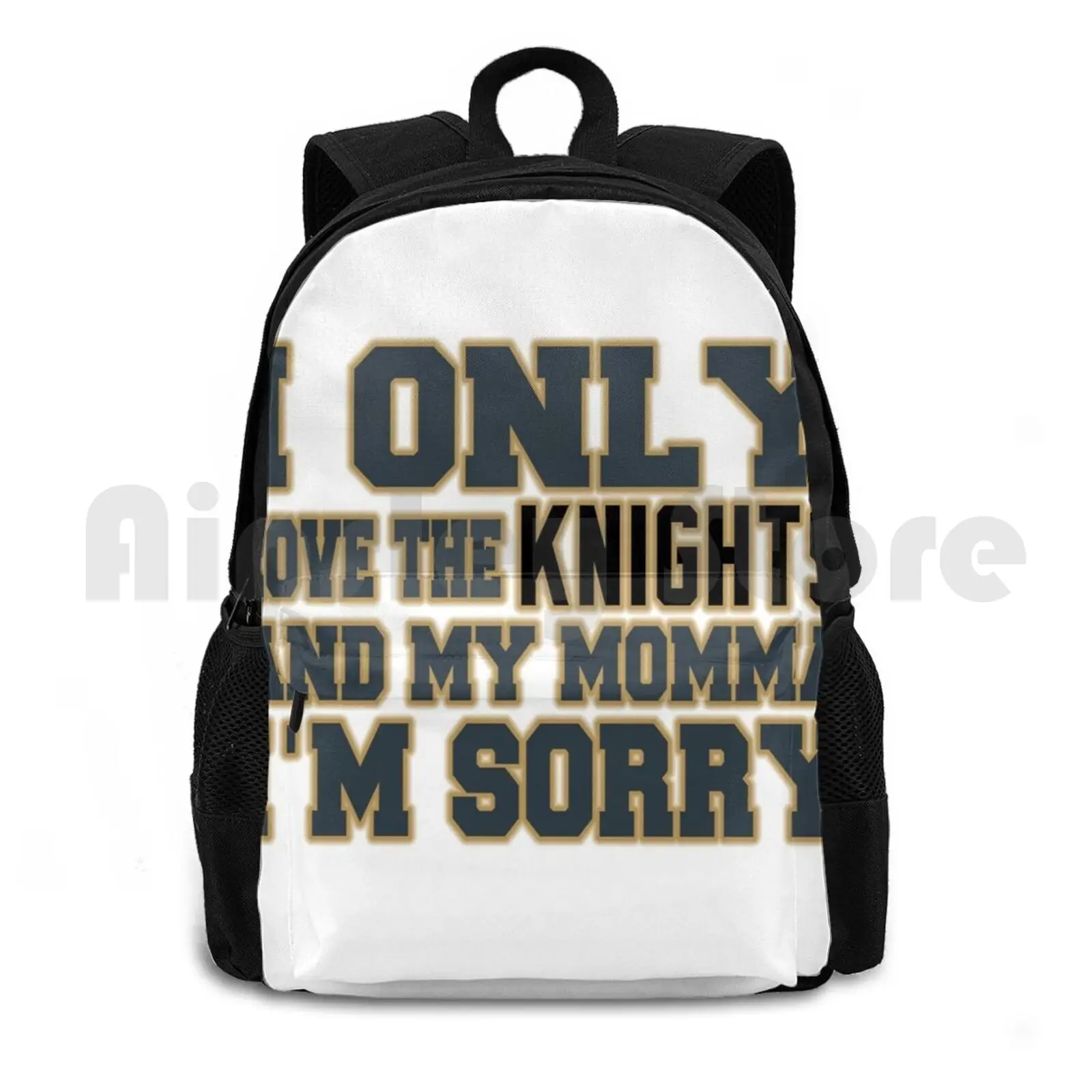 Only Love The Knights And My Momma! Outdoor Hiking Backpack Waterproof Camping Travel Vegas Golden Knights Vegas Las Vegas