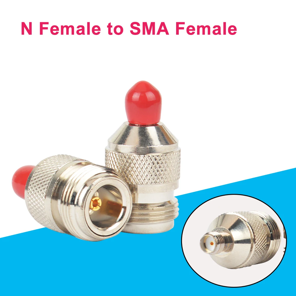 

2PCS N Female Adapter N Female Jack to SMA Female Jack RF Coaxial Coax Straight Converter Connectors