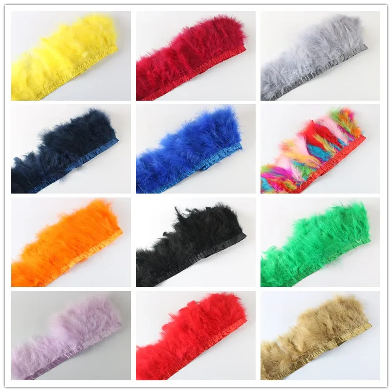 10 ياردة 10-15 سنتيمتر رقيق تركيا ريشة الشريط مصبوغ الملونة مارابو ريشة الزخارف ل مجوهرات الزفاف اكسسوارات الديكور #2