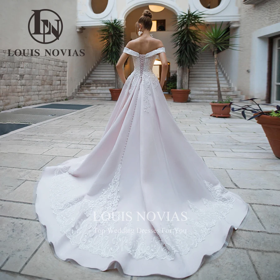 LOUIS NOVIAS Elegante Brautkleider Für Frauen Hohe Qualität Perlen Perlen Blumen Lace Up Prinzessin Brautkleid Vestidos De Novia