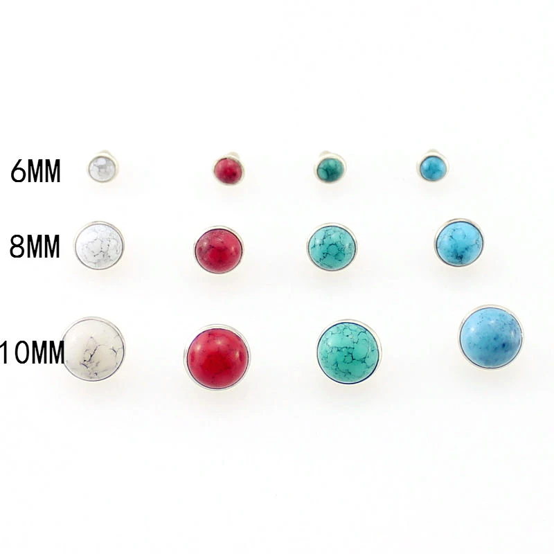 New Fashion 100sets/Lot Acrylic Turquoise And Brass Rivets For Leather Studs And Spikes For Clothes Bags DIY Accessory