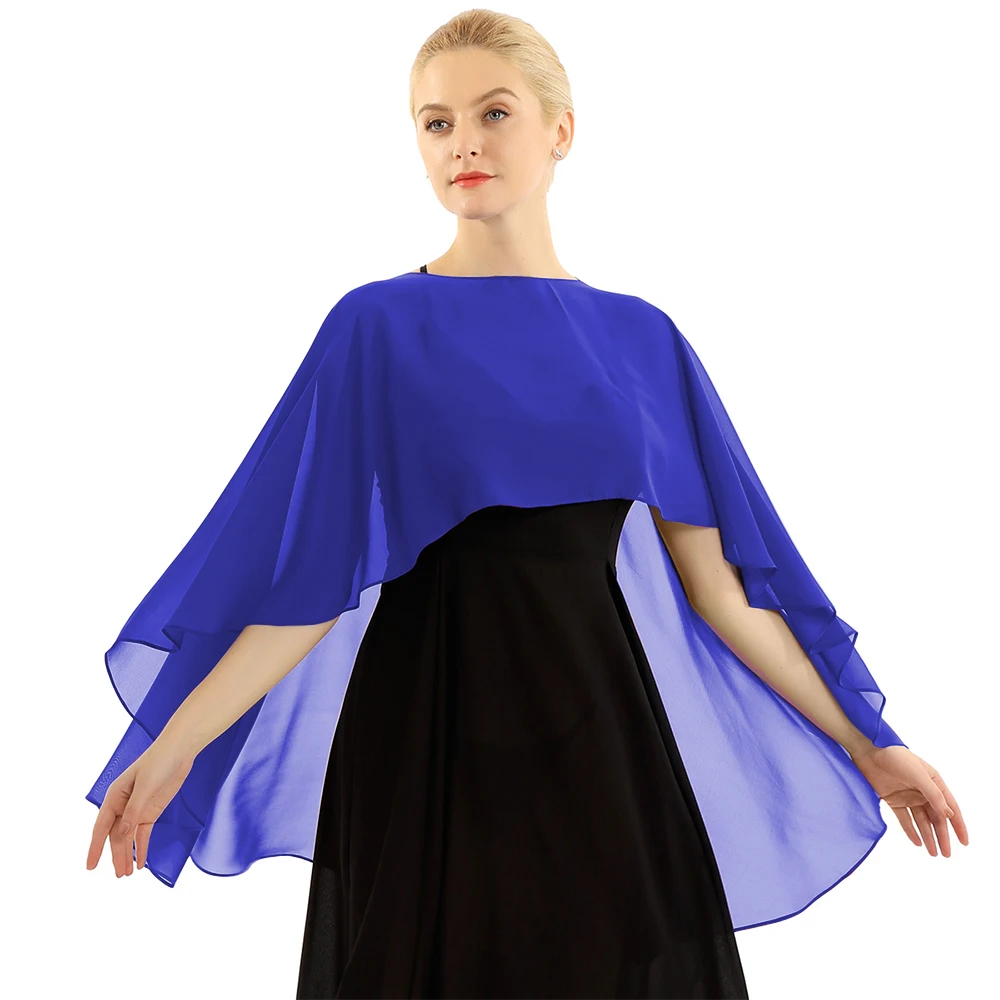 Frauen Hochzeit Braut Cape Weiche Leichte Chiffon Schal High Low Lange Formale Wrap Dame Abend Prom Shrug Schwarz Weiß Elfenbein