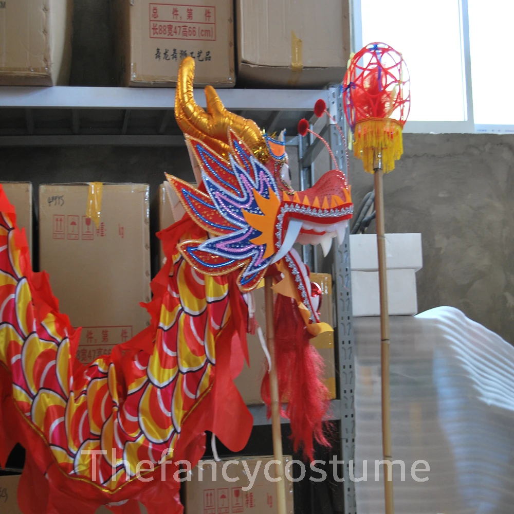 Chinese Traditional Culture 4m Student Length Size 5  DRAGON DANCE ORIGINAL Folk Festival Celebration Costume