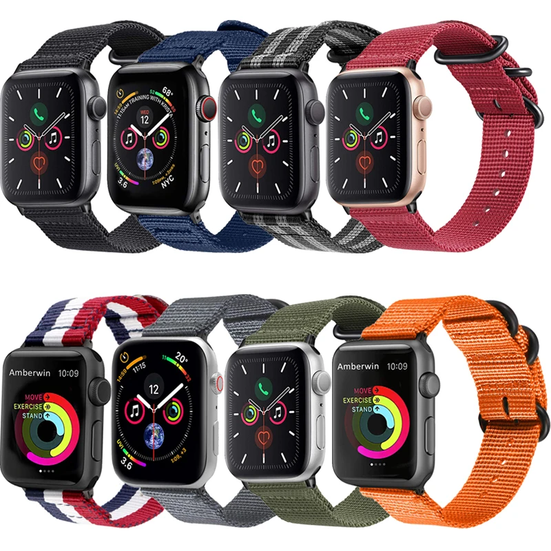 Strap for apple watch band 42mm 38mm 44mm 40mm bracelet apple watch pulseira 7/6/SE/5/4/3/2 iwatch correa Woven nylon watchband