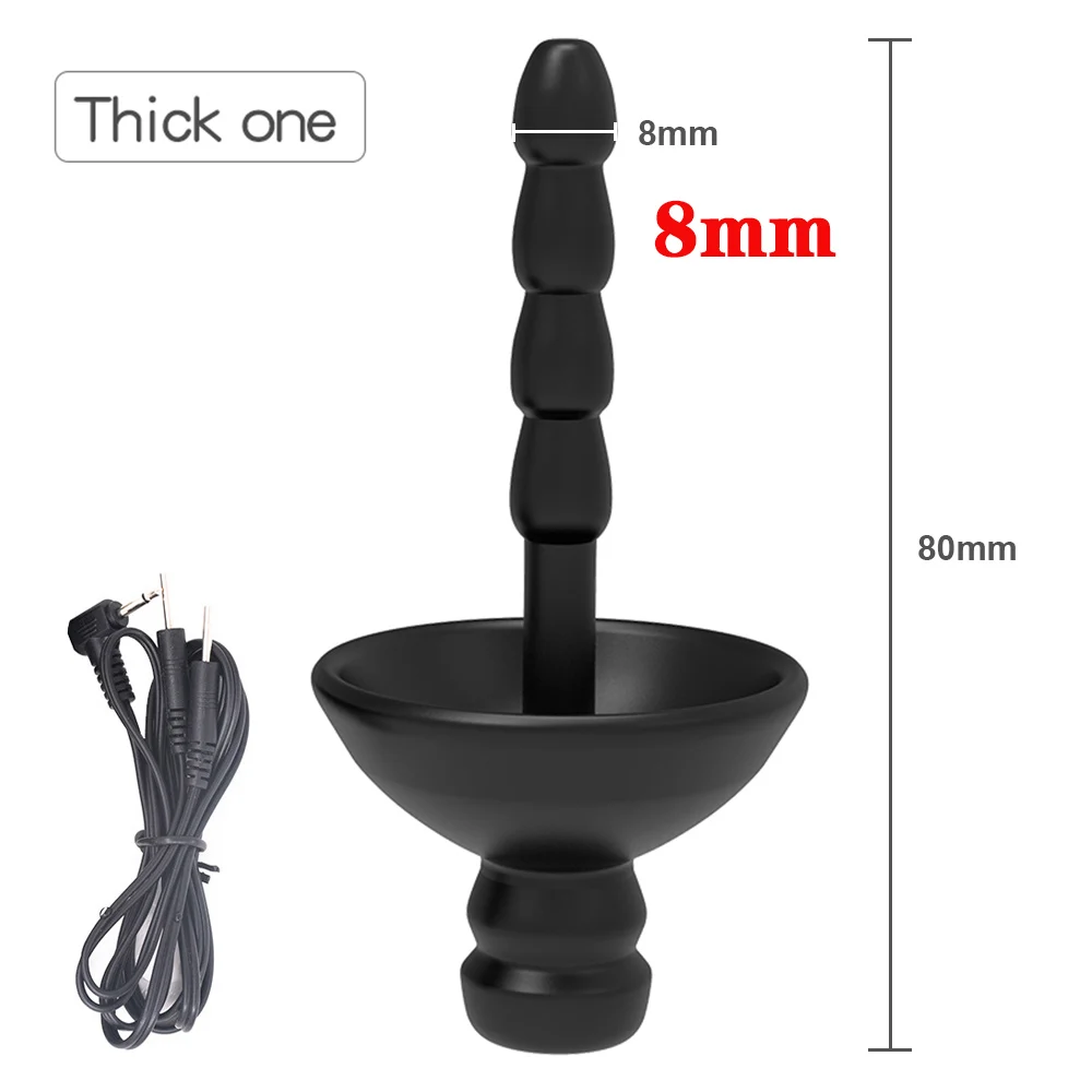 Enchufe de pene de Electro Shock para hombre, palo de ojo de caballo, silicona, punto G eléctrico, estimulación de próstata, masturbación de uretra, juguete sexual para hombres