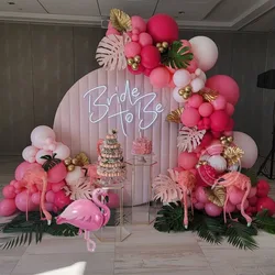 112pcs Tropical Hawaiian Flamingo Balloon Garland Arch Kit Rose Red Latex Balloon Summer Birthday Party Baby Shower Wedding Deco