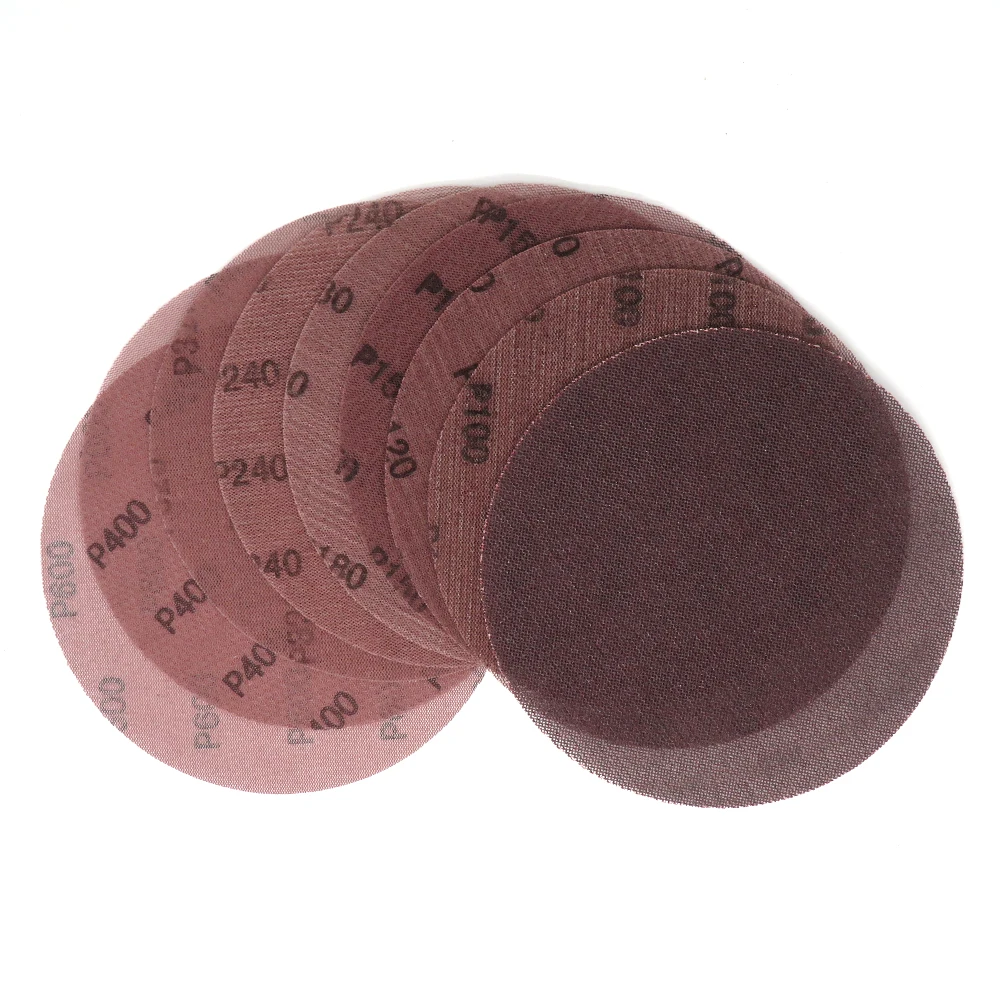 10pcs 9Inch 220mm Mesh Grip Discs Dust Free Grid Line Abrasive Mesh Sanding Discs Sand Paper Hook and Loop Dry Sanding