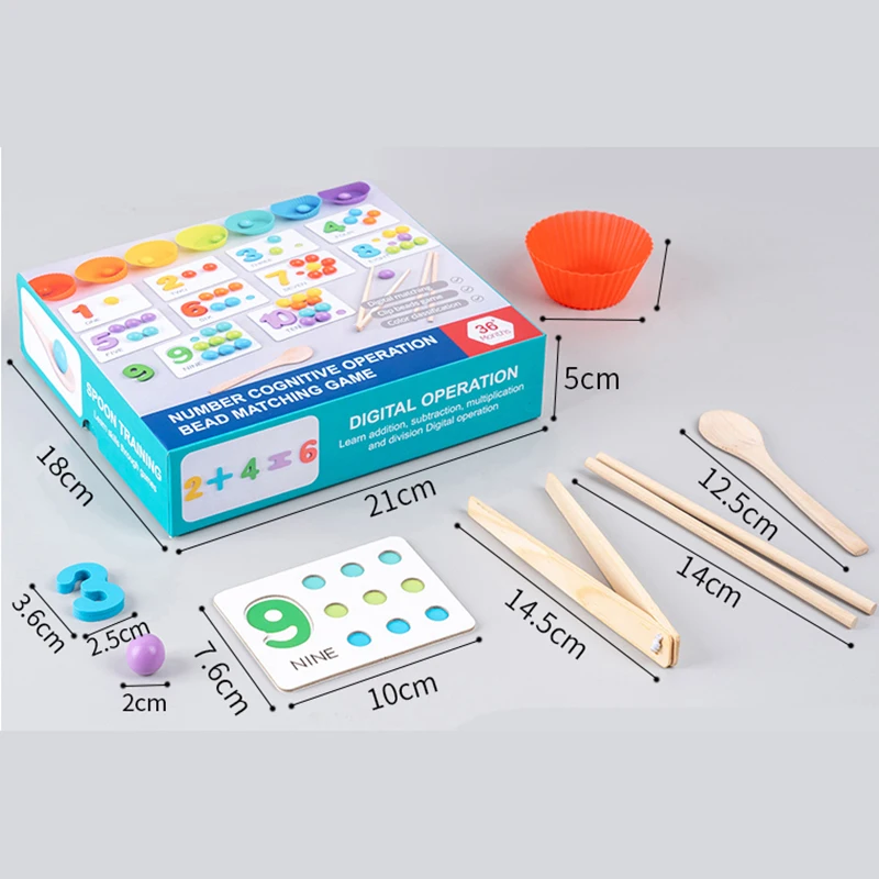 Montessori Chất Liệu Gỗ Hạt Kỹ Thuật Số Phù Hợp Toán Kèm Thẻ Màu Clip Đính Hạt Đồ Chơi Cho Trẻ Em Đầu Giáo Dục Giáng Sinh