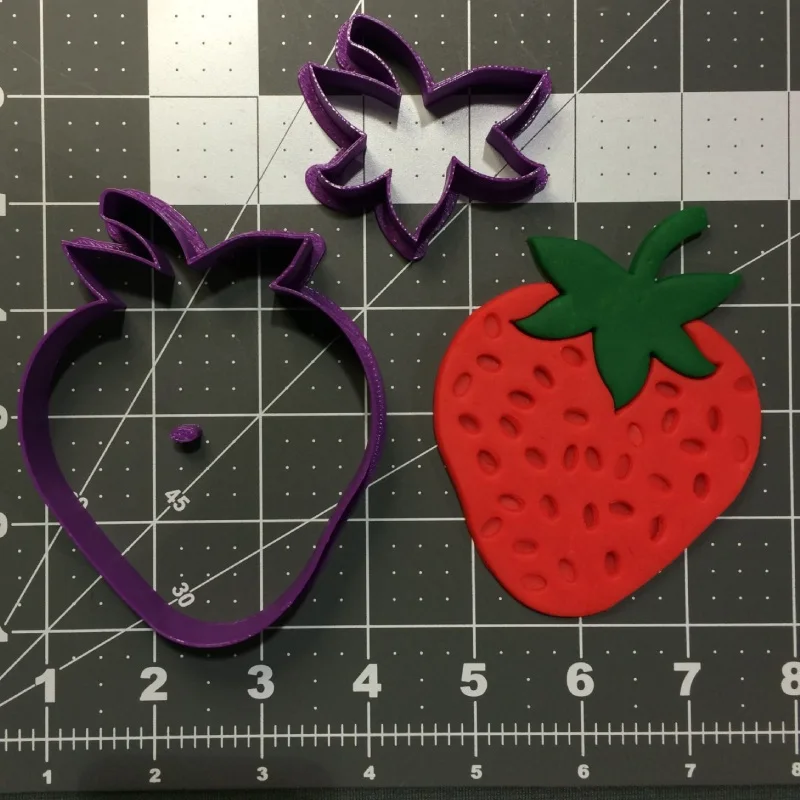 Fruit cute strawberry olive mango shape silhoutte stead bread kids birthday cake cupcake top fondant cookie cutters