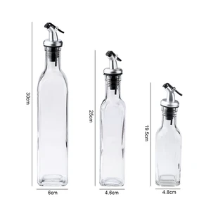 150/250/500ML Botol Minyak Zaitun Kaca Transparan Anti Bocor Bumbu Dapur Cuka Kecap Jenis Tekan Botol Barbekyu Cruet 6 dispenser kecap penjualan terbaik - №