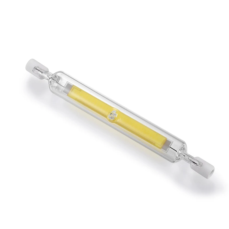 Lâmpada de vidro dimmable COB LED tubo, luz substituir halogênio, holofote, R7S, 118mm, 78mm, 30W, 20W, 10W, AC 220V, 240V